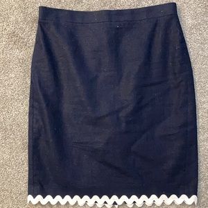 J.Crew Navy linen/cotton pencil skirt size 4